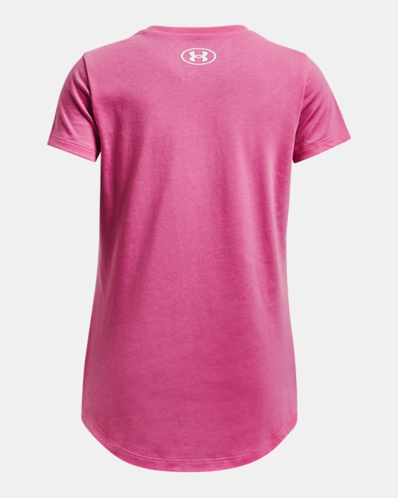 Girls' UA Sportstyle Graphic Short Sleeve in Pink image number 1